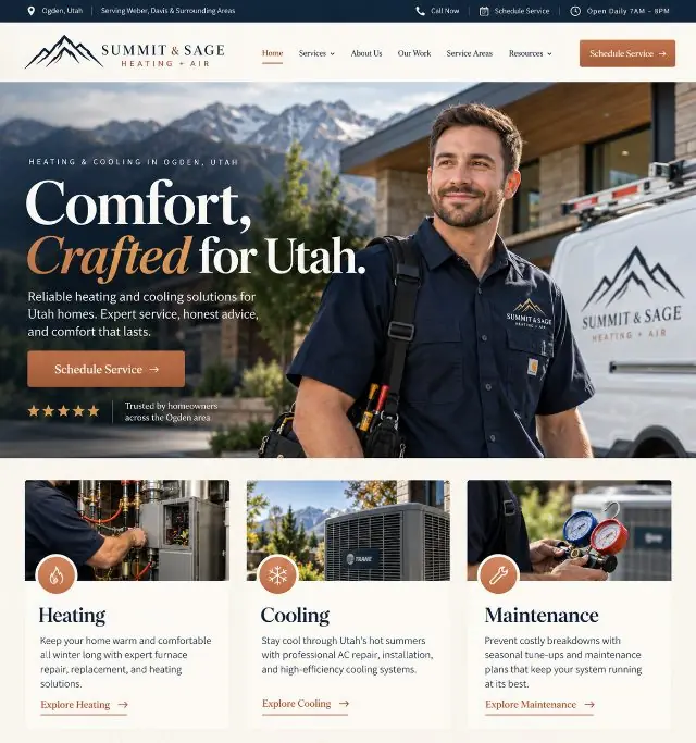 Summit & Sage HVAC website